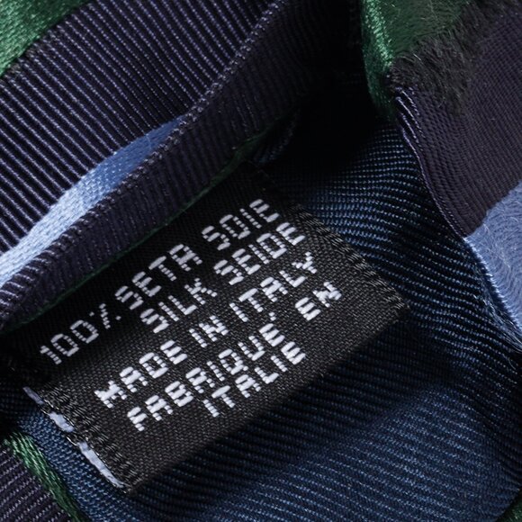 Prada Blue/Green Striped Silk Tie - Picture 5 of 5